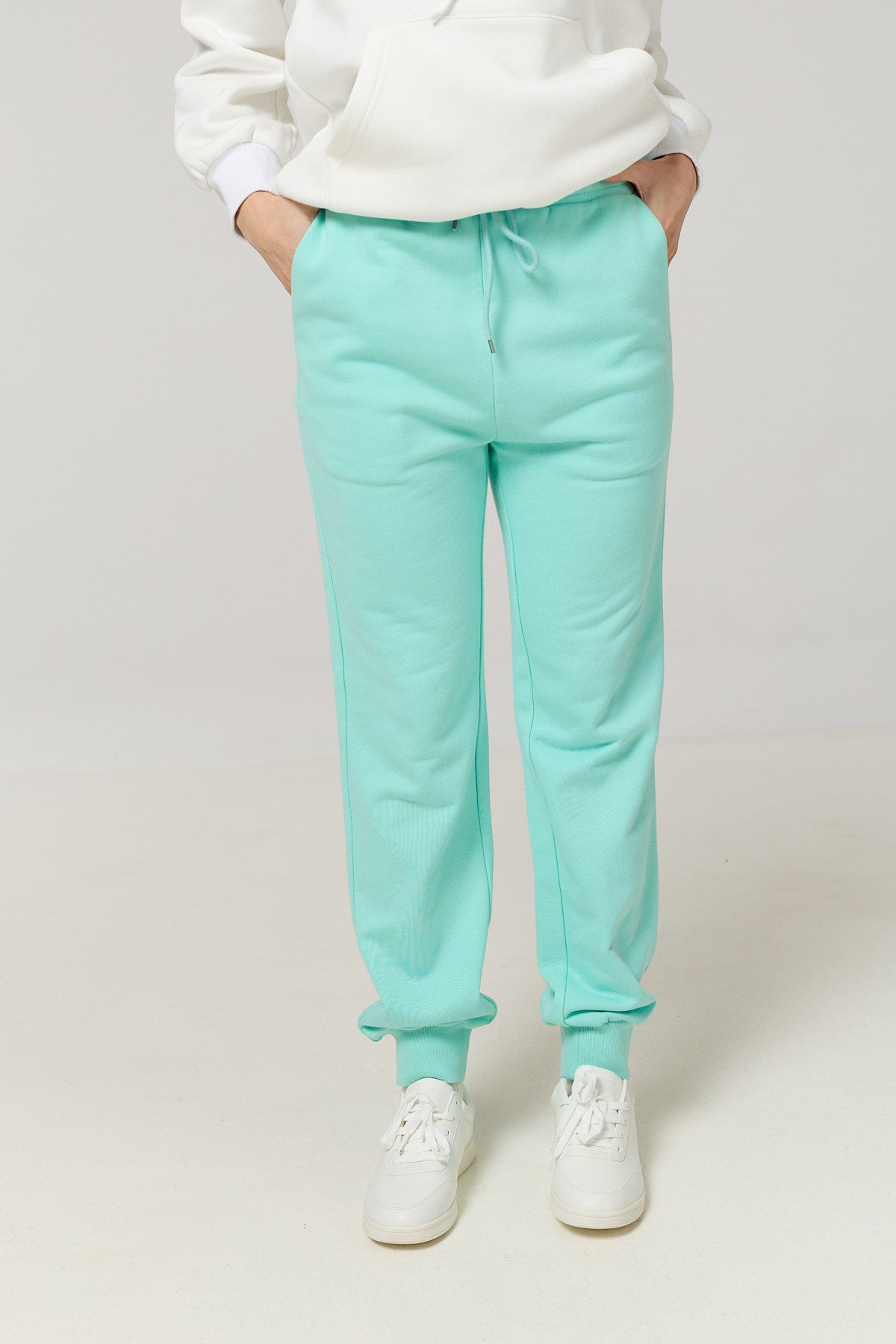 Cotton Terry Joggers – Mint Green