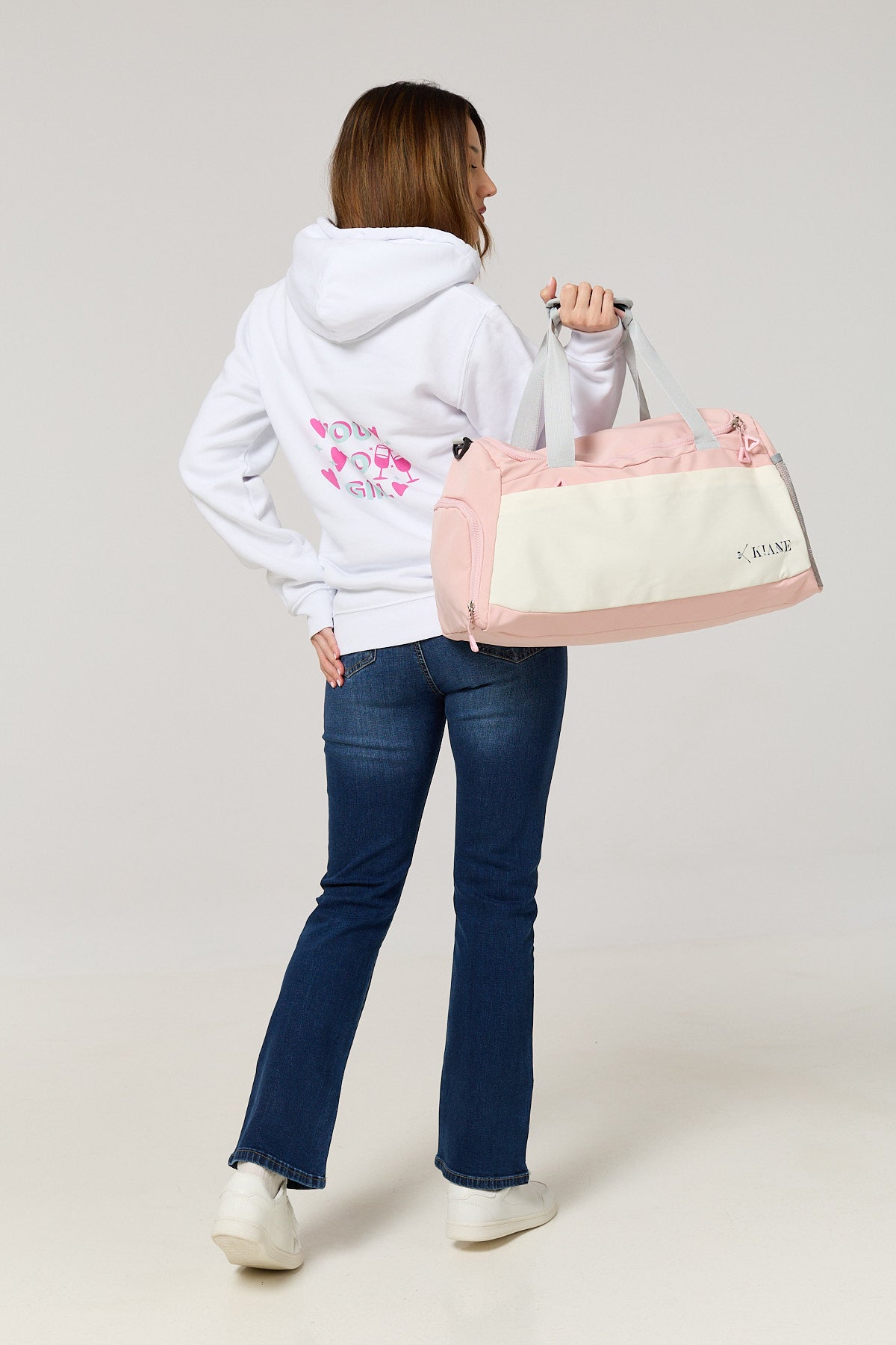 Blush Pink & Cream Weekender Bag