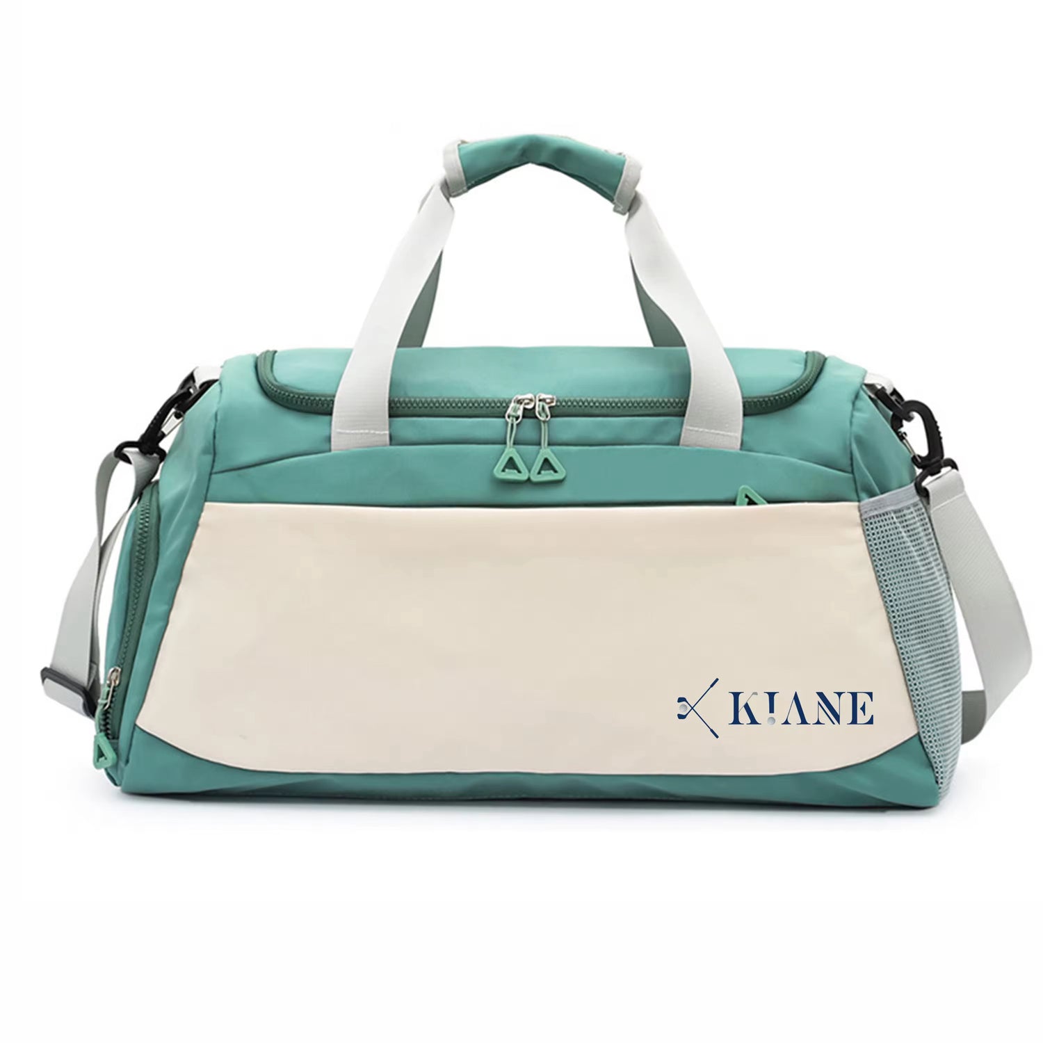 Two-Tone Gym & Travel Duffel – Teal & Cream